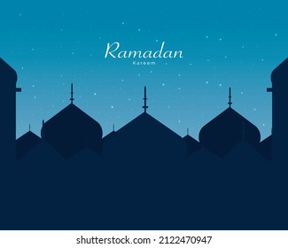 Ramadan Kareem Mosque Flat Background