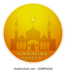 Ramadan kareem mosque with frame illustration vector