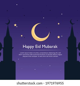 Ramadan Kareem With Mosque and Half Moon Pattern for Greeting vector or background file in Arabic calligraphy with a modern style specially for Ramadan wishing and design