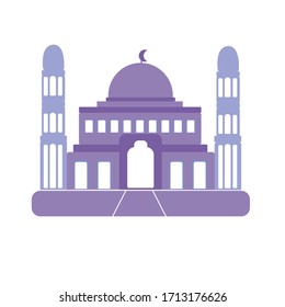 Ramadan Kareem Mosque And Ied Mubarak Vector Ilustration