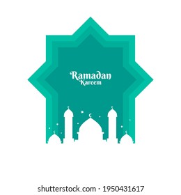 Ramadan Kareem with Mosque Illustration. Good used for Banner, Background, Wallpaper, Greeting Card, Social Media Post, Etc - EPS 10 Vector