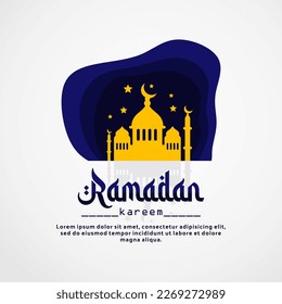 Moschebau von Ramadan Kareem, einfach für Grußkartenislamimposten