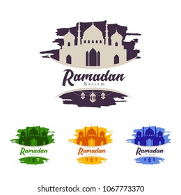 ramadan kareem with mosque islam arab illustration
