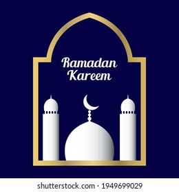 Ramadan Kareem mosque islamic background vector design