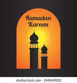 Ramadan Kareem mosque islamic background vector design