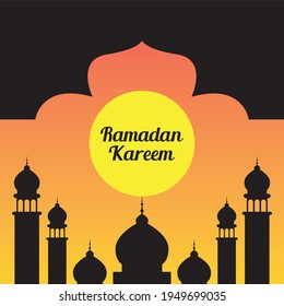 Ramadan Kareem mosque islamic background vector design