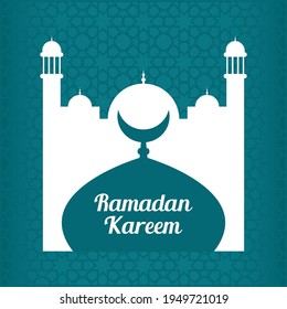 Ramadan Kareem mosque islamic background vector design