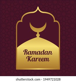 Ramadan Kareem mosque islamic background vector design