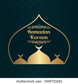 Diseño vectorial de fondo islámico de la mezquita Ramadan Kareem