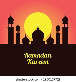 Ramadan Kareem mosque islamic background vector design illustration