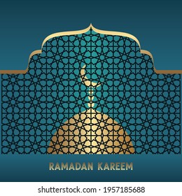Ramadan Kareem mosque islamic background vector design illustration
