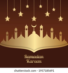 Ramadan Kareem mosque islamic background vector design illustration
