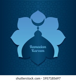 Ramadan Kareem mosque islamic background vector design illustration