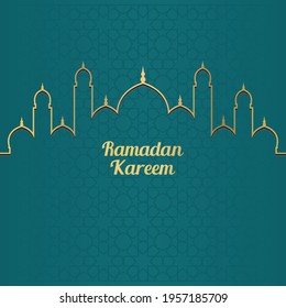 Ramadan Kareem mosque islamic background vector design illustration