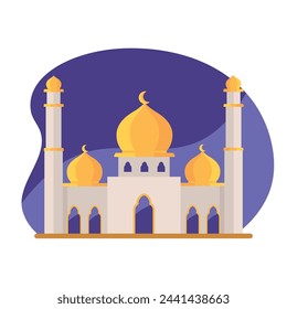 ramadan kareem mosque isolated illustration