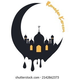 Ramadan Kareem Mosque Isolated Vector
