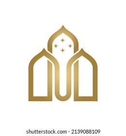 Ilustración vectorial del logotipo de la mezquita de Ramadán kareem