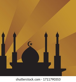 Ramadan Kareem with Mosque on background illustration Islamic Design Vector