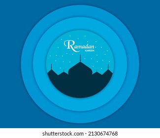 Ramadan Kareem Mosque Paper Style