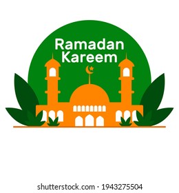 Ramadan Kareem with mosque ramadhan illustration