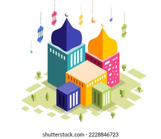 ramadan kareem mosque resources vector