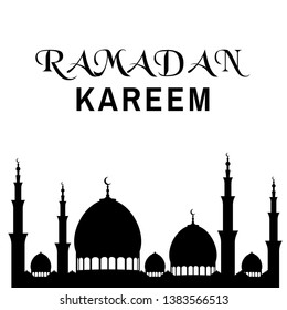 Ramadan Kareem Mosque Silhouette Background