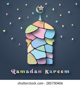 Ramadan Kareem Mosque Soft Colorful Stone