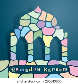 Ramadan Kareem Mosque Soft Colorful Stone