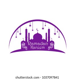 Ramadan kareem mosque with star on white background
