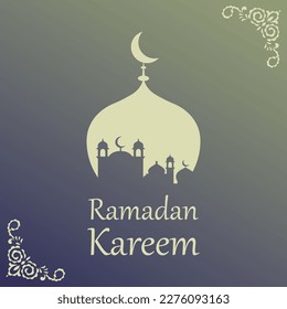 Ramadan kareem mosque vector art background.