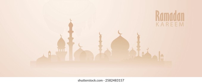 Ramadan kareem mosque vector background