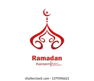 Ramadan kareem mosque vector design and illustration