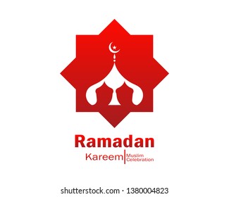 Ramadan kareem mosque vector design and illustration