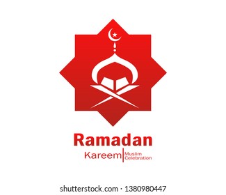 Ramadan kareem mosque vector design and illustration