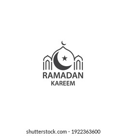 Ramadan Kareem, Mosque. Vector Logo Icon Template