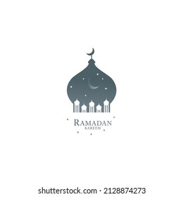 Ramadan kareem, mosque. Vector logo icon template