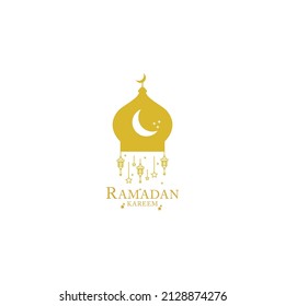 Ramadan kareem, mosque. Vector logo icon template