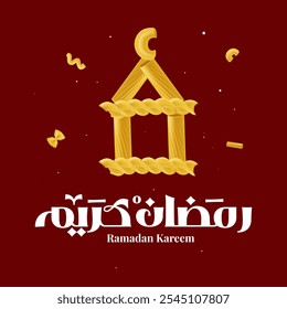 Ramadan Kareem Mubarak Arabic calligraphy Islamic greeting card Ramadan Kareem typography holiday
