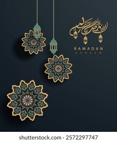 Ramadan kareem mubarak background vector illustration for greeting