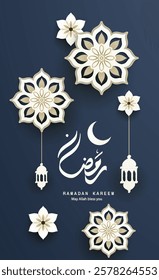 Ramadan kareem mubarak background vector illustration for greeting
