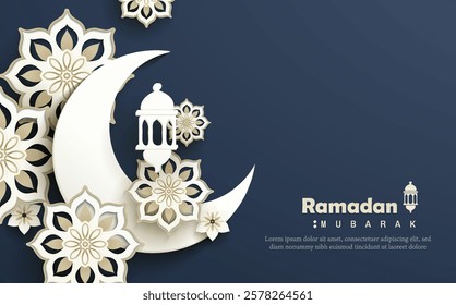 Ramadan kareem mubarak background vector illustration for greeting