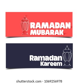 ramadan kareem - ramadan mubarak for facebook cover or banners with Lanterns (fanoos) 