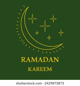 Ramadan kareem and mubarak greeting background islamic vector illustration. Ramadan kareem vector illustration with green background