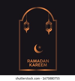 Ramadan Kareem Mubarak Greeting Card. Happy & Holy Ramadan. Month of fasting for Muslims. Arabic Calligraphy. logo in arabic letters with mosque and pattern. luxury design.