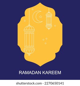 RAMADAN KAREEM MUBARAK LINES WITH ARCHE VECTOR DESIGN