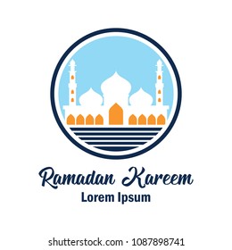 ramadan kareem / ramadan mubarak logo with text space for your slogan / tag line, vector illustration