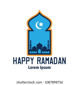 ramadan kareem / ramadan mubarak logo with text space for your slogan / tag line, vector illustration