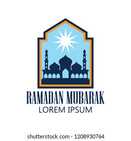 ramadan kareem / ramadan mubarak logo with text space for your slogan / tag line, vector illustration