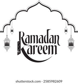 Ramadan Kareem Ramadan mubarak simple  greeting vector illustration