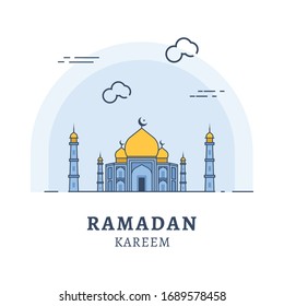 Ramadan Kareem Mubarak template Islamic design for Muslim festival